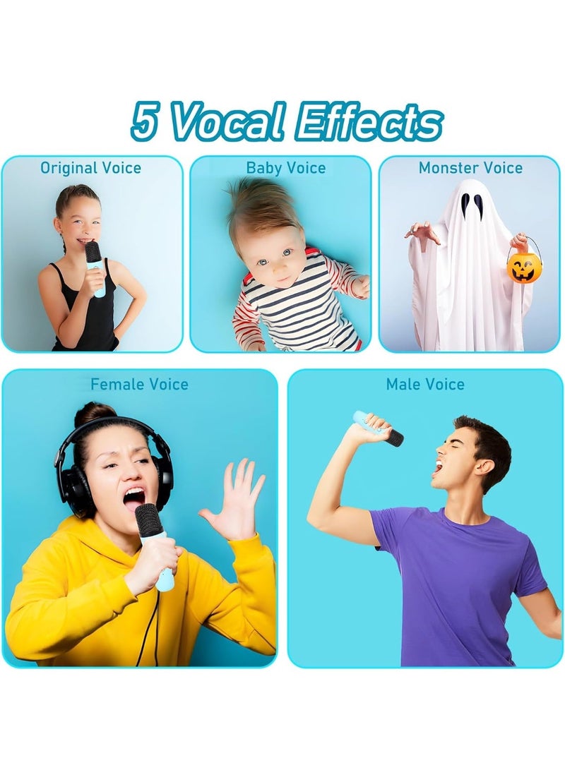 GTSOL Mini Karaoke speaker for Kids & Adults – Portable Bluetooth Speaker with 2 Wireless Microphones, Voice Changer, Birthday Gift & Music Toy for Girls Boys Ages 4–12+, Home & Family Party (Assorted Color) - Image 3